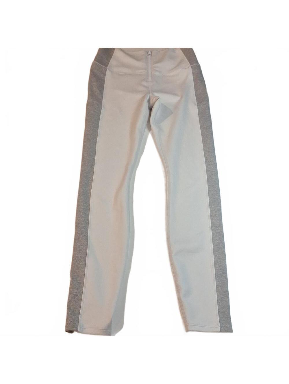#287 Vuori High Rise Gray Colorblock Zip Up Athletic Leggings Size S B1484